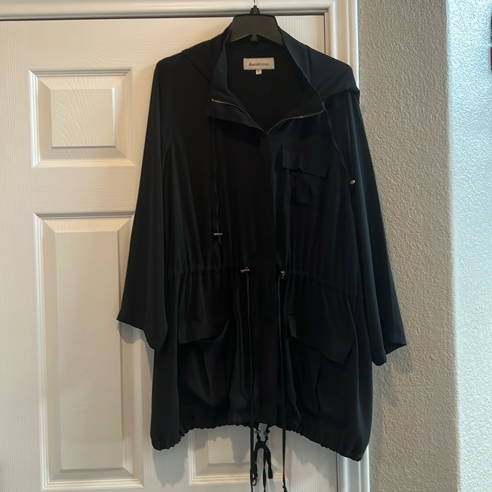 Daniel Rainn Lightweight Black Sheer Jacket, Size 1X
